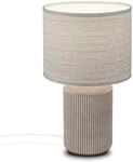 BRILONER - Tischlampe mit Stoffschirm, Kabelschalter, Keramikfu&szlig;, Lampe,