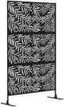 Outsunny Raumteiler 3-Teilig Sichtschutz mit St&auml;nder 122 x 198 cm Schwarz