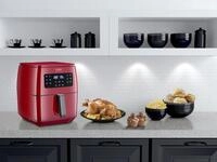 CASO AF 600 XL Red - gro&szlig;e Hei&szlig;luftfritteuse mit 6L Korbvolumen, 12