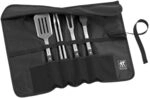 ZWILLING BBQ GrillOptimalck-Set, 5-TLG, Grillwerkzeug mit Rolltasche, Grillwender,