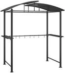 vidaXL Grillpavillon, Grill&uuml;berdachung mit Seitenregalen, BBQ Pavillon Stahlrahmen,