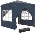Outsunny Pavillon 2,5x2,5m, wasserabweisend Stabil Winterfest Pop-up Faltpavillon, UV