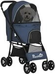 PawHut Hundewagen, faltbarer Hundebuggy, Hundetrolley mit Kissen, Katzenbuggy,