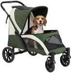 PawHut Hundewagen Klappbar f&uuml;r Mittelgro&szlig;e Hunde & Katzen 25 kg Dunkelgr&uuml;n
