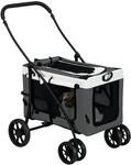 PawHut 2 in 1 Hundewagen Hundebuggy klappbar f&uuml;r Hunde & Katzen bis 10 kg
