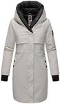 Navahoo Damen Mantel lange warme Winter Steppjacke mit Kapuze und magnetischen