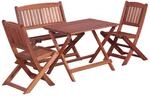 vidaXL Eukalyptusholz Massiv Gartengarnitur 4tlg Sitzgruppe Gartenm&ouml;bel Kinder