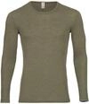 Engel Natur, Herren Shirt Langarm, Wolle & Seide (46-48, Olive)
