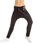 WINSHAPE Unisex Damen Herren Zipperhose Wh4 Freizeit Dance Trainingshose, Schwarz, XS