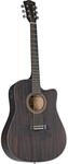 Red Hill AF-386CE Elektroakustische Westerngitarre, Hand Rubbed Dark Brown, Cutaway,