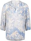 Cartoon Damen Casual-Bluse mit Gummizug 42, Blau/Wei&szlig;