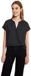 Street One Damen Bluse mit Armansatz Schwarz 46
