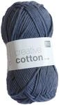 Rico Creative Cotton aran Fb. 19 jeansblau, Baumwollgarn zum Stricken und H&auml;keln,