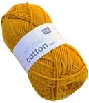 Rico Creative Cotton Aran - Mustard (70), Baumwollgarn f&uuml;r Topflappen, Schulgarn