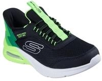 Skechers Jungen Microspec Max Brisk-Stripe Slip-InTurnschuhe, Black Textile /