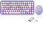 Perixx PERIDUO-713PP Kabellose Mini-Tastatur und Maus-Kombination - Retro runde
