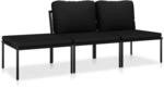 vidaXL Gartenm&ouml;bel 3-TLG. mit Auflagen Sitzgruppe Garten Garnitur Lounge Sofa