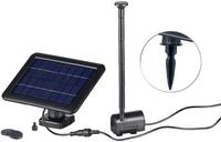 Royal Gardineer Solarpumpe: Teich- und Springbrunnen-Pumpe mit 2-Watt-Solarpanel und