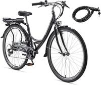 Teutoburg Senne Fahrrad Pedelec Citybike Elektrofahrrad schwarz, E-Bike 28 Zoll, 10,4