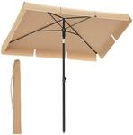 SONGMICS Sonnenschirm 200 x 125 cm, Balkonschirm UPF 50+, Sonnenschutz, beidseitig um