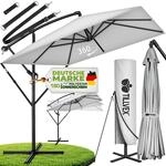 tillvex&reg; Alu Sonnenschirm Rechteckig &Oslash; 330 cm + Abdeckung mit Kurbel | Ampelschirm