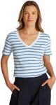 Tommy Hilfiger Damen T-Shirt Kurzarm New Slim Cody mit V-Ausschnitt, Mehrfarbig