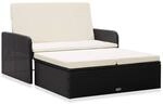vidaXL Gartenm&ouml;bel 2-TLG. mit Auflagen Lounge Garten Sofa Fu&szlig;hocker Hocker