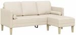 vidaXL Sofa Set mit Kissen Leinen Polyester | Platz f&uuml;r drei Erwachsene,...