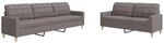 vidaXL 2-TLG. Sofagarnitur Taupe Stoff