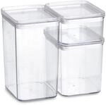 Zeller 14739 Vorratsdosen-Set, 3-tlg., Kunststoff, transparent, ca. 500ml, 1100ml,