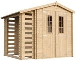 TIMBELA Gartenhaus Holz Mit Brennholzschuppen M386C - Ger&auml;teschuppen Holz