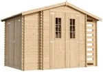 Holzhaus Gartenhaus mit Brennholzschuppen TIMBELA M389C - Gartenschuppen Holz