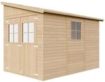Gartenhaus Holz (ohne Seitenwand) - Ger&auml;teschuppen mit Fenstern - H244x211x318...