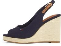 Tommy Hilfiger Damen Wedge Sandalen Flag High Slingback mit Kn&ouml;chelriemen