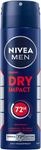 NIVEA MEN Dry Impact Deo Spray, Antitranspirant f&uuml;r 72h zuverl&auml;ssigen Schutz gegen