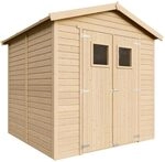 TIMBELA Gartenhaus Holz MIT IMPR&Auml;GNIERTEM Boden - Ger&auml;teschuppen mit Fenstern