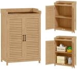 Outsunny Gartenschrank Holz, Ger&auml;teschuppen mit Arbeitsfl&auml;che, wetterfest