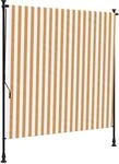 vidaXL Au&szlig;enrollo Orange und Wei&szlig; 200x270 cm Stoff und Stahl