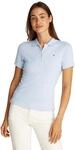 Tommy Hilfiger Damen Poloshirt Kurzarm 1985 Pique Slim Fit, Blau (Breezy Blue), XXL