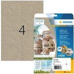 HERMA 10756 Universal Etiketten aus Graspapier, 20 Blatt, 105 x 148 mm, 4 pro A4