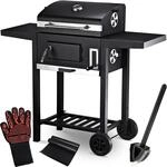 deluxe4home&reg; Grillwagen XXL Holzkohlegrill mit Deckel I Grill Rollbar mit...