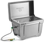 BURNHARD&reg; Camping Gasgrill JONES Jr. Edelstahl Klappgrill mit Deckel 1-Brenner 3,2