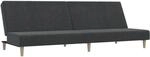 vidaXL Schlafsofa 2-Sitzer Dunkelgrau Stoff