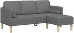 vidaXL Sofa Set mit Kissen Dunkelgrau Polyester, Wohnzimmer, Modulares Sofa-Set,