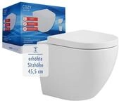 sanicomfort Cozy erh&ouml;htes Wand-WC aus Sanit&auml;rkeramik &ndash; sp&uuml;lrandloses...