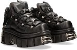 New Rock M.106-S112, Schwarz, Plateau und Verzierungen Metallic Urban Black...