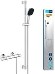 GROHE Precision Trend, Duschset mit Thermostat wassersparend, 8l pro Min