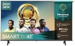 Hisense 43 Zoll 43A6Q 4K UHD Dolby Vision HDR VIDAA Smart TV mit YouTube,...