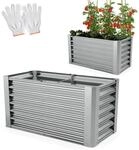 Onbest Metall Hochbeet - XXL Gem&uuml;sebeet/Kr&auml;utergarten aus Stahl - stabil,