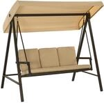 Outsunny Hollywoodschaukel 3-Sitzer Schaukelbank mit Verstellbarem Dach,...